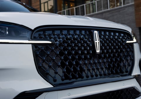The front grille of a 2026 Lincoln Aviator® SUV is shown. | Joe Cooper Lincoln of Edmond in Oklahoma City OK